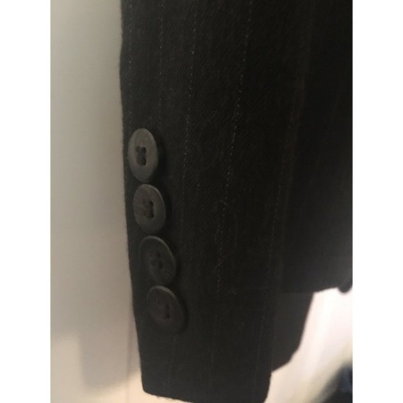 Donna Karan New York Jacket 40 R Dark Gray Pinstriped Made In Italy - Picture 6 of 8